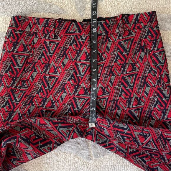 Louis Vuitton Red Multi Jacquard Logo Mid-Rise Straight Leg Pants SZ 40 Womens - Picture 10 of 16